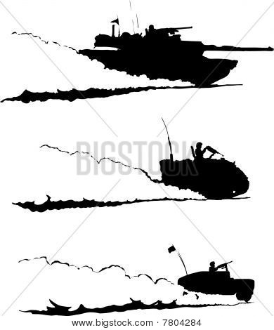 Desert Patrol Military Vehicles Raising Dust : Bigstock