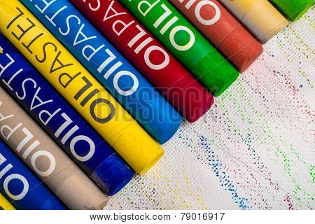 multi coloured oil pastels