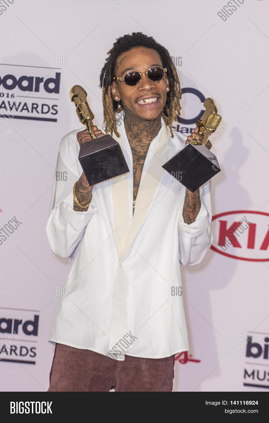 las vegas - may 22 : recording artist wiz khalifa poses in the