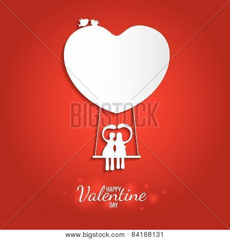 happy valentine day card (honey of love on balloon)