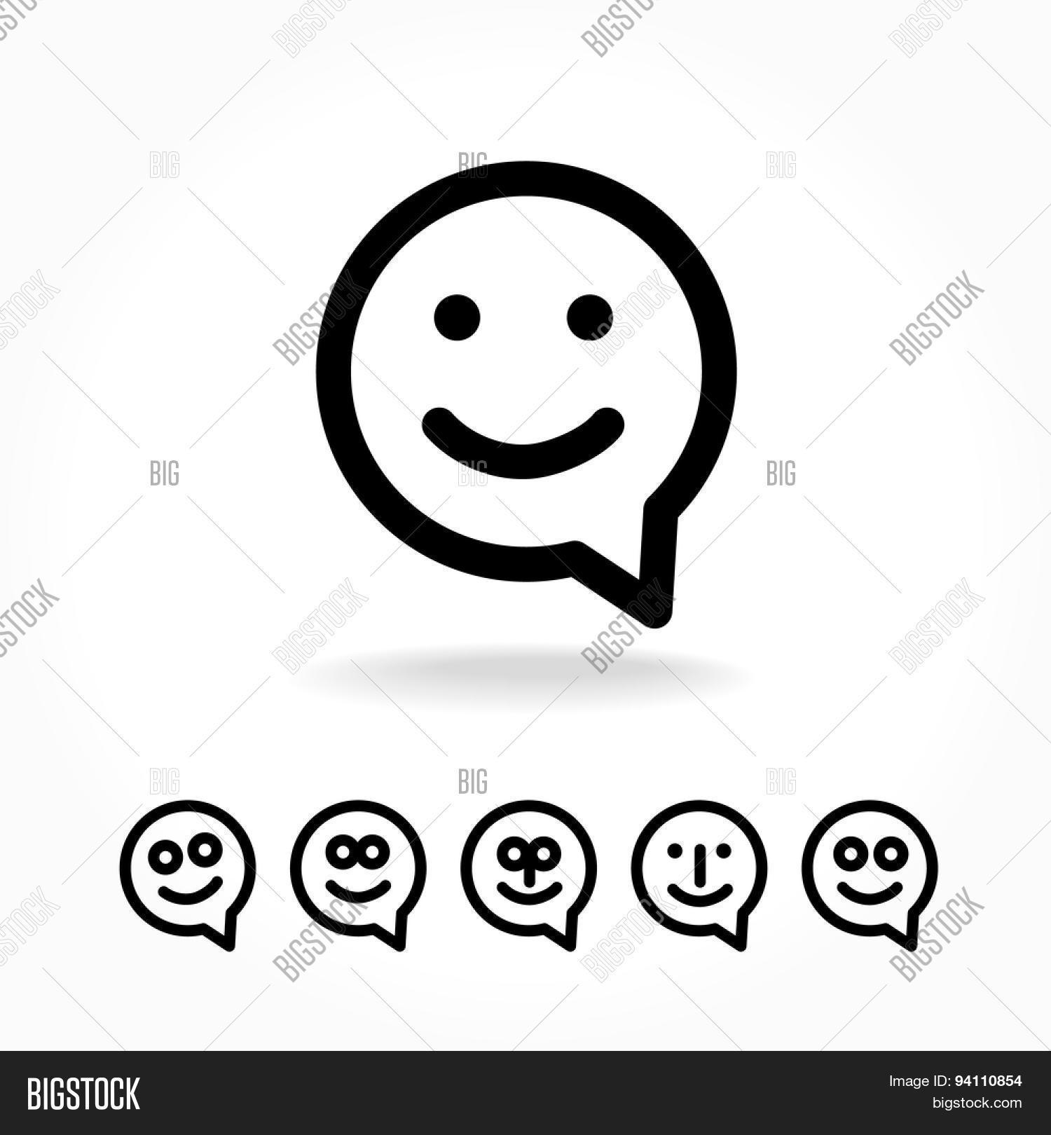 happy smile - face chat speech bubble icon. template for design.