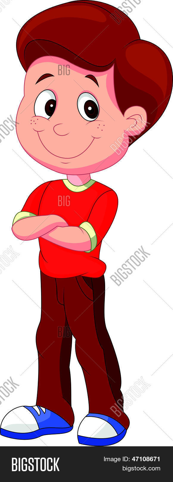 Cute Boy Cartoon Standing Vector & Photo | Bigstock