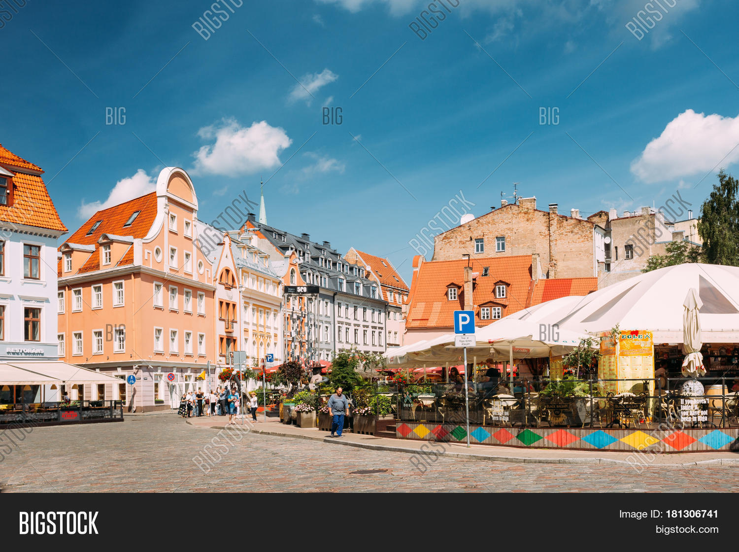 riga, latvia - july 2, 2016: people walking near open air