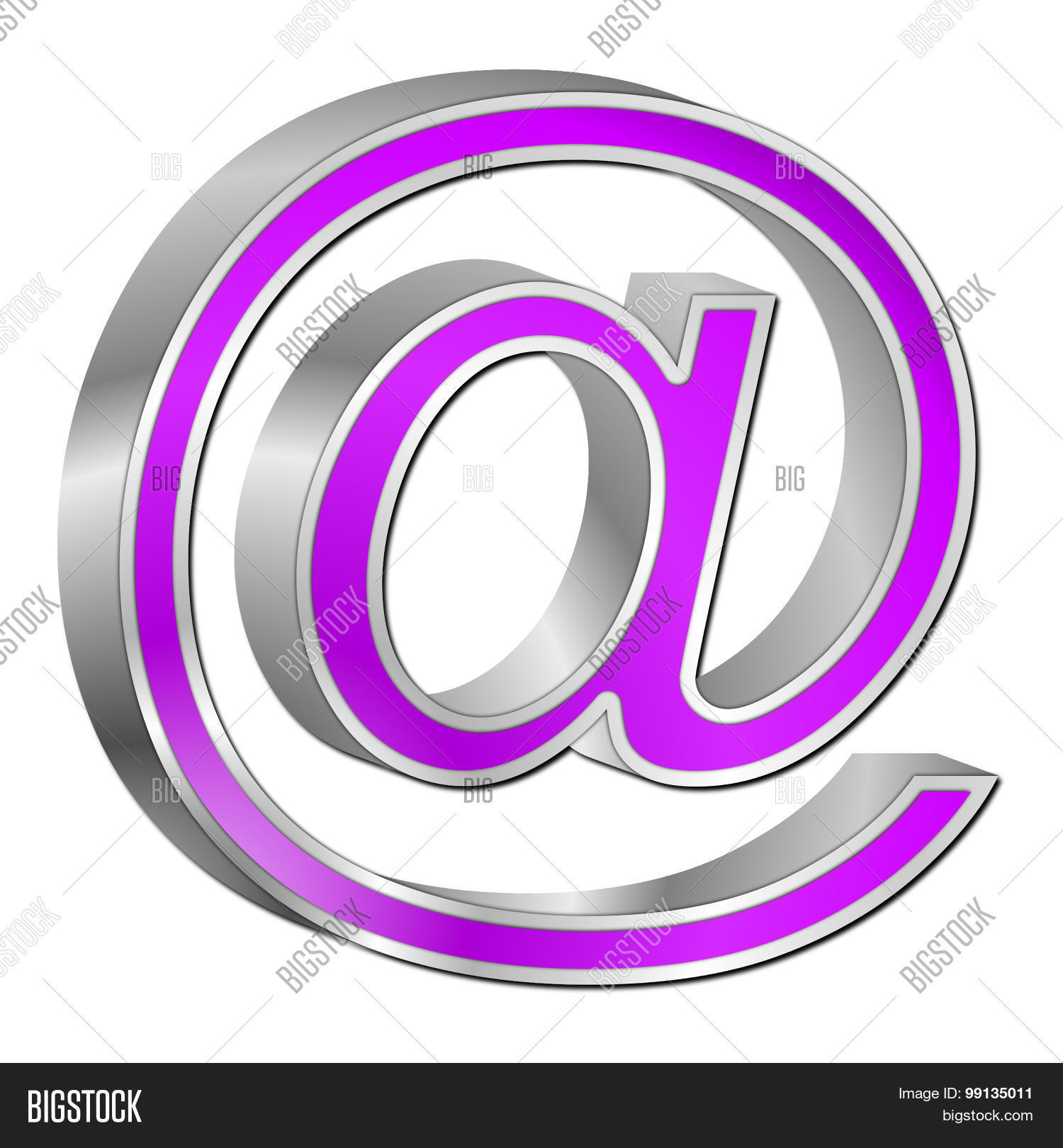 decorative glossy email symbol 3d on white background