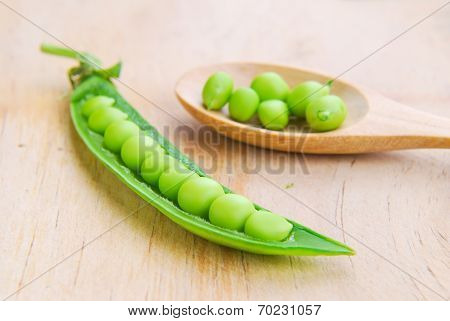 fresh green pea pod