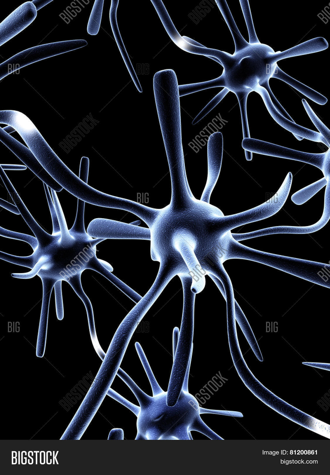 impulses of neurons. 3d