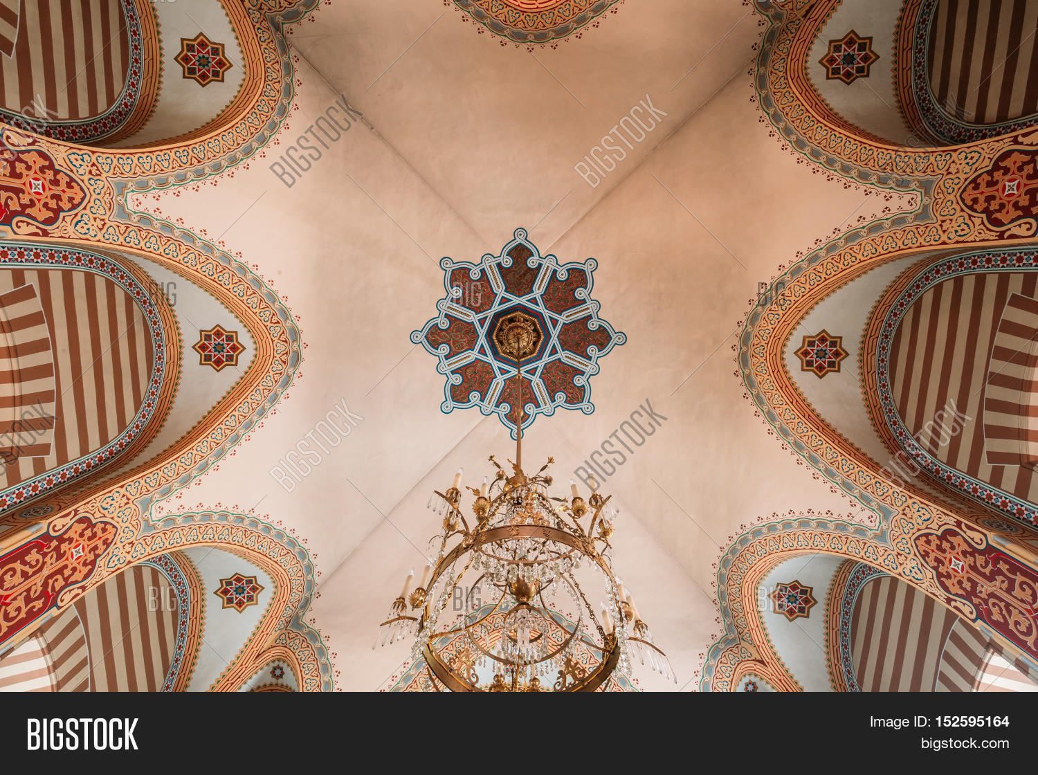 vilnius, lithuania - july 04, 2016: the vaulted painted ceiling