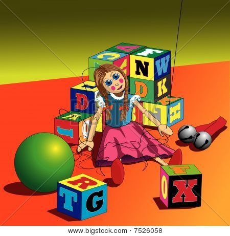 Puppet with broken strings Illustration : Bigstock