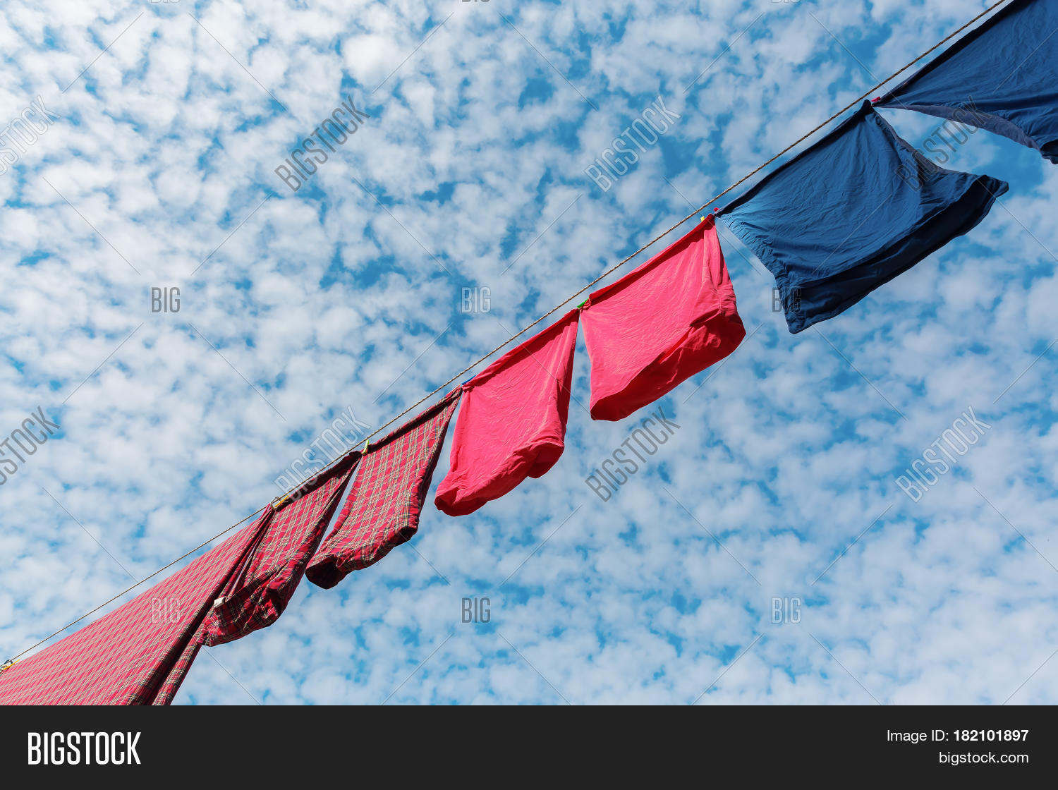 picture with low angle view of a clothesline