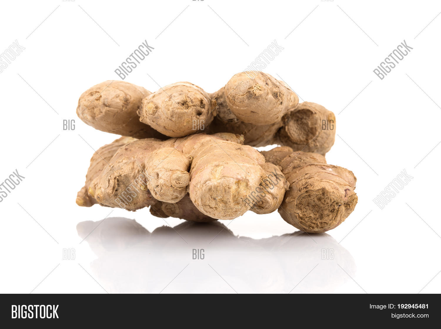 fresh organic ginger on a white background