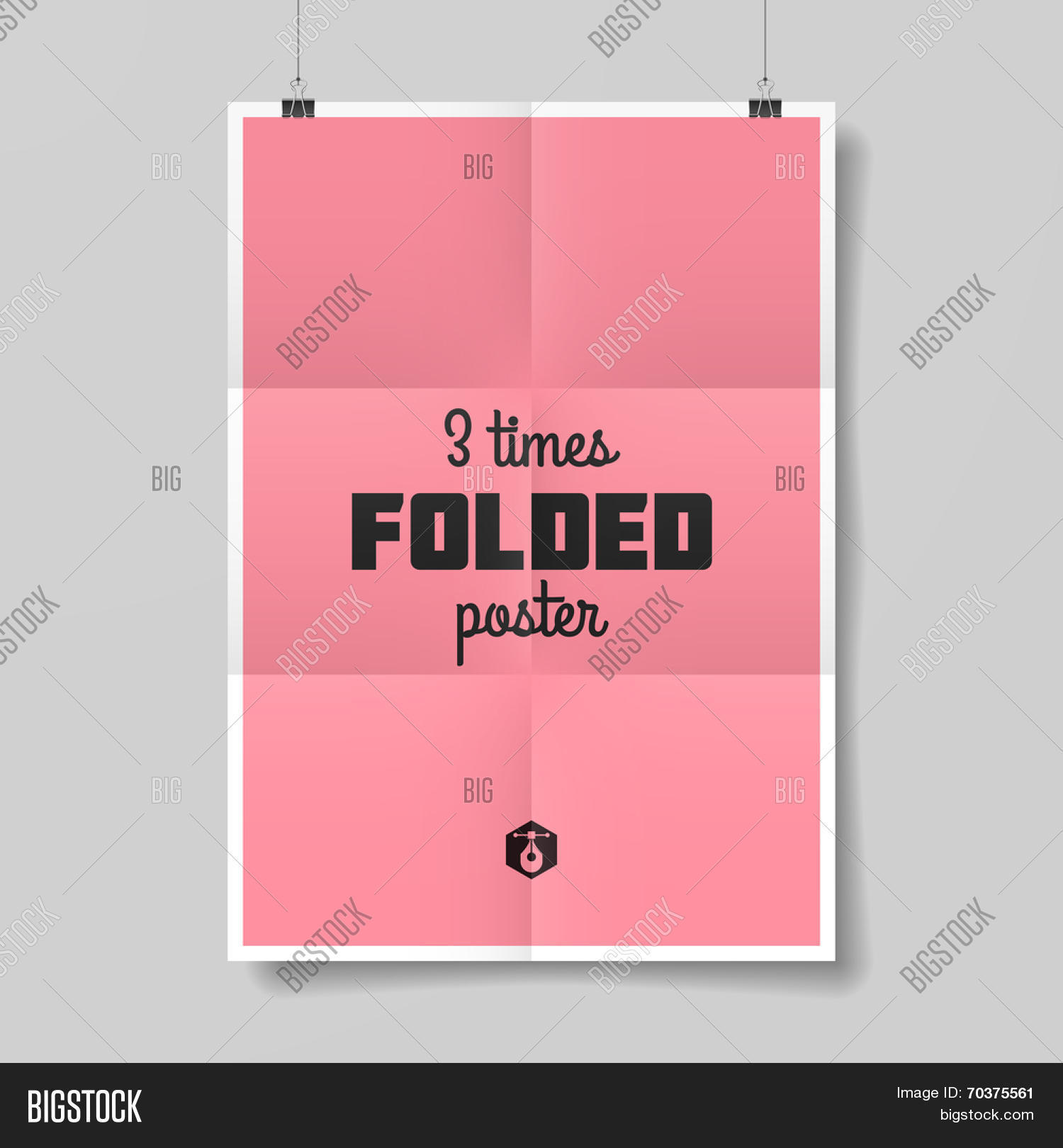 three times folded poster template. vector.