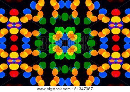 kaleidoscopic patterns of colored blur