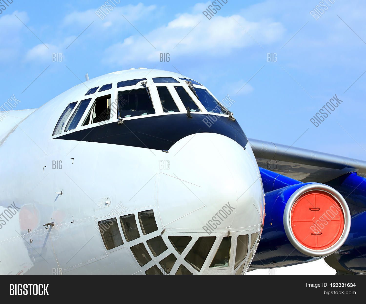 moscow region - august 26:cockpit of the large cargo aircraft il