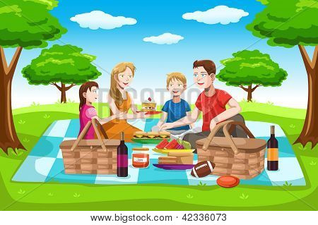 幸福的家庭野餐
