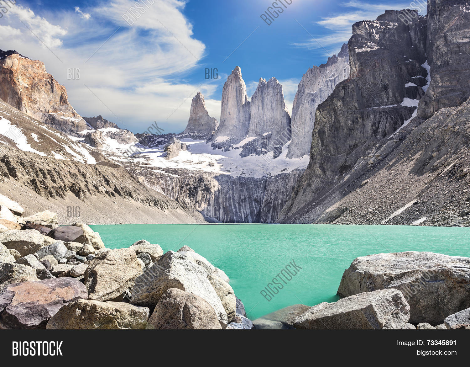 torres del paine mountains in patagonia, chile