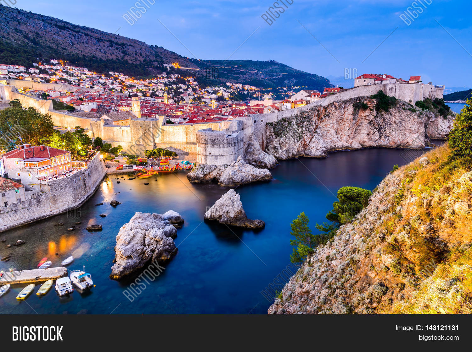 spectacular twilight picturesque view on the old town of ragusa