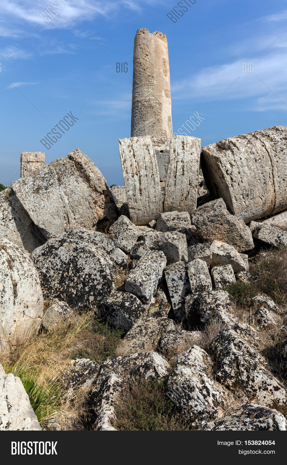 ruins of the temple g (540-480 bc) in selinunte sicily.