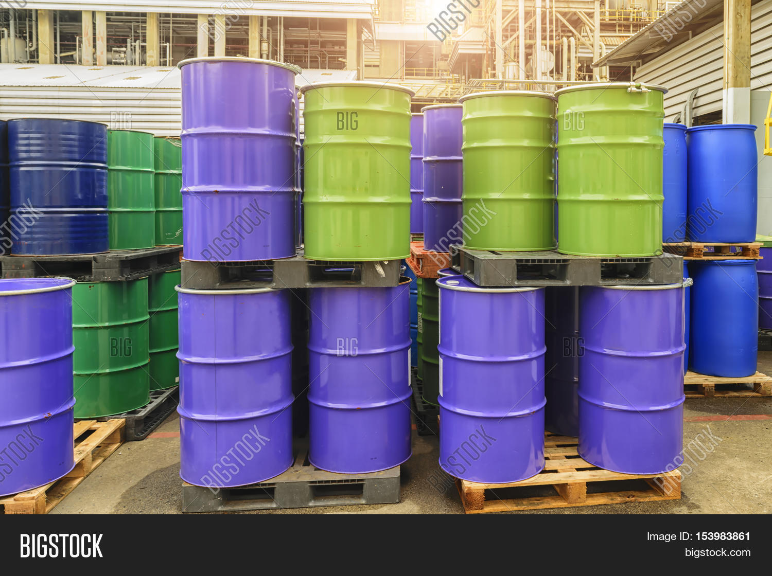 close up oil refinery chemical tank .