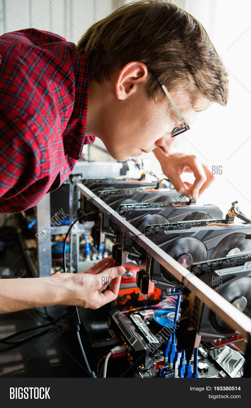 programmer configures the computer for bitcoin mining
