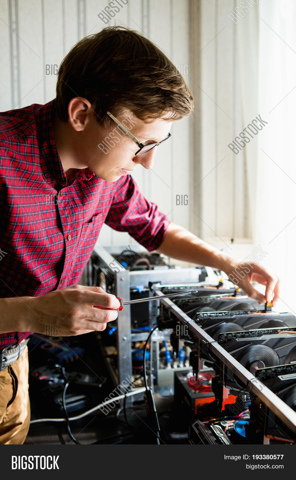 programmer configures the computer for bitcoin mining