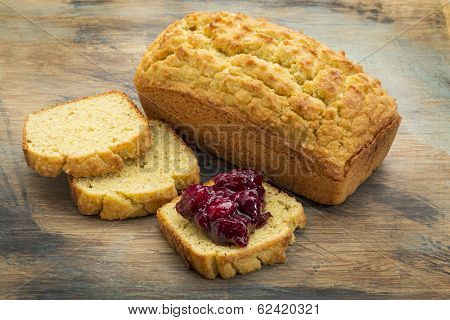 freshly baked, gluten free bread made with almond and coconut