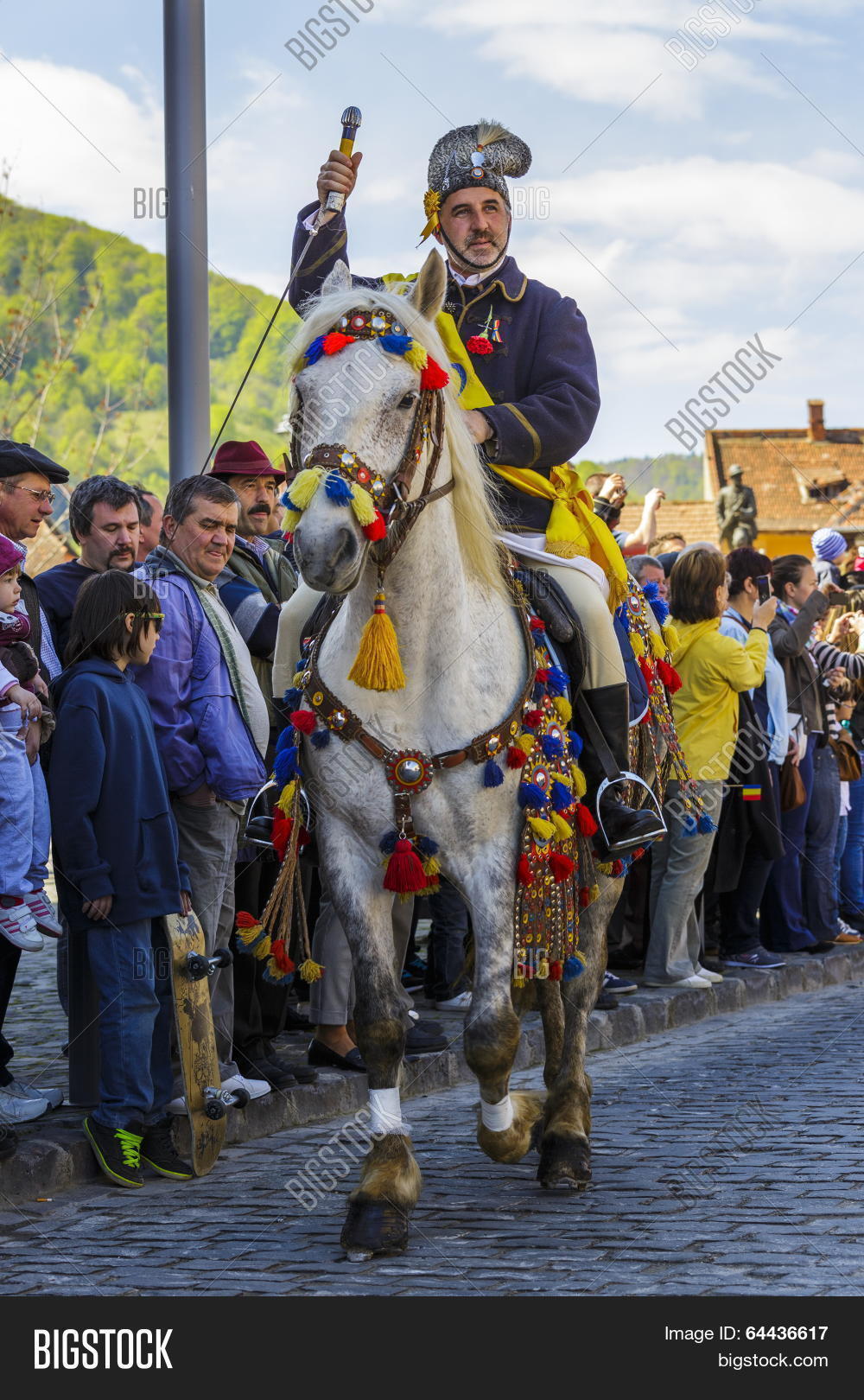 horseman greeting the audience
