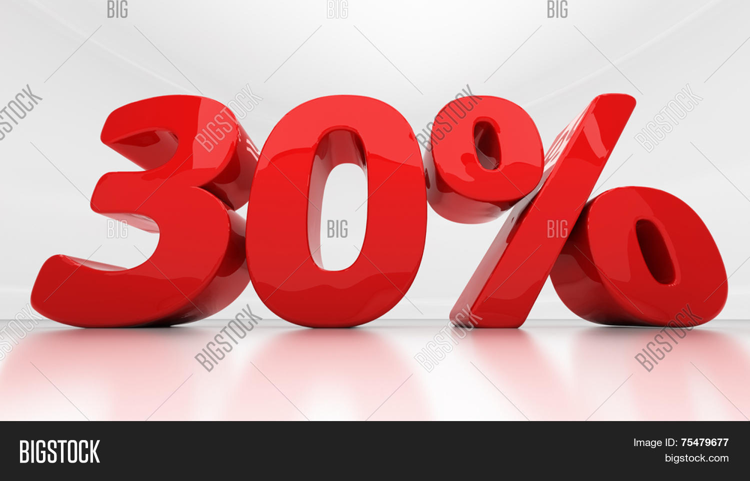 discount 30. percentage. 3d illustration