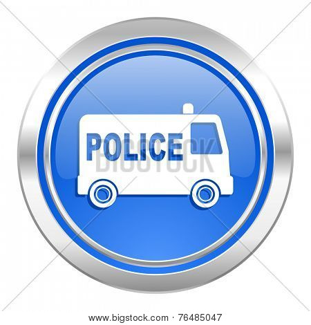 police icon, blue button