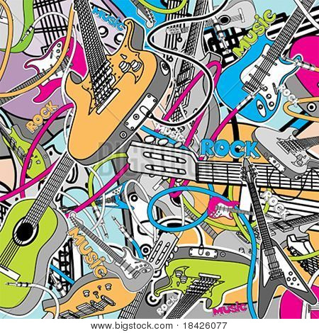 矢量吉他拼贴画