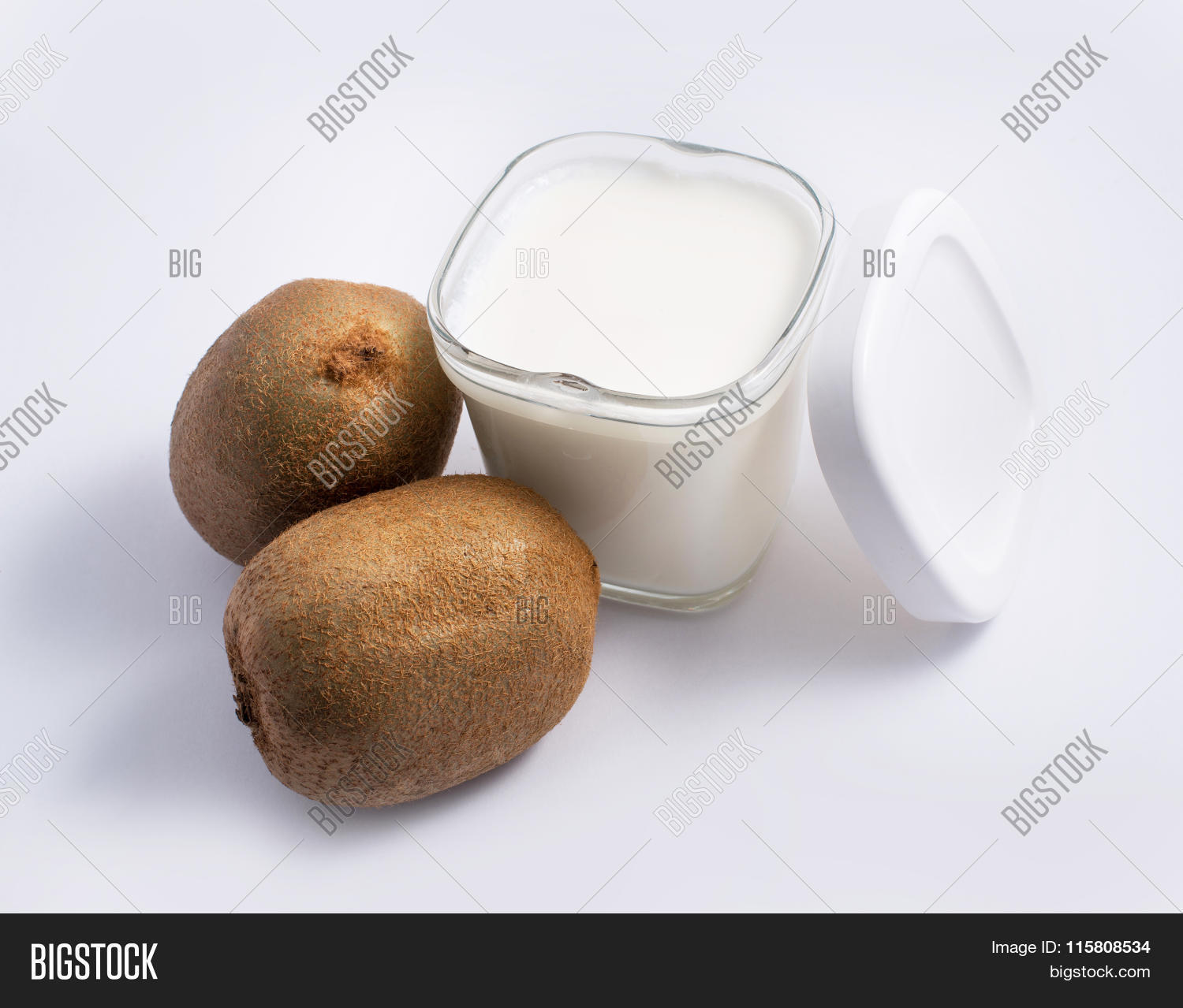 yogurt in a glass cup isolated on a white background