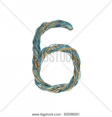 6, six, set of numbers of twisted wire