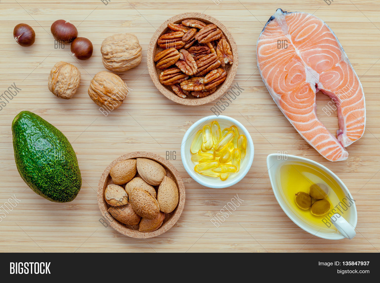 super food high omega 3 and unsaturated fats 库存照片和库存推