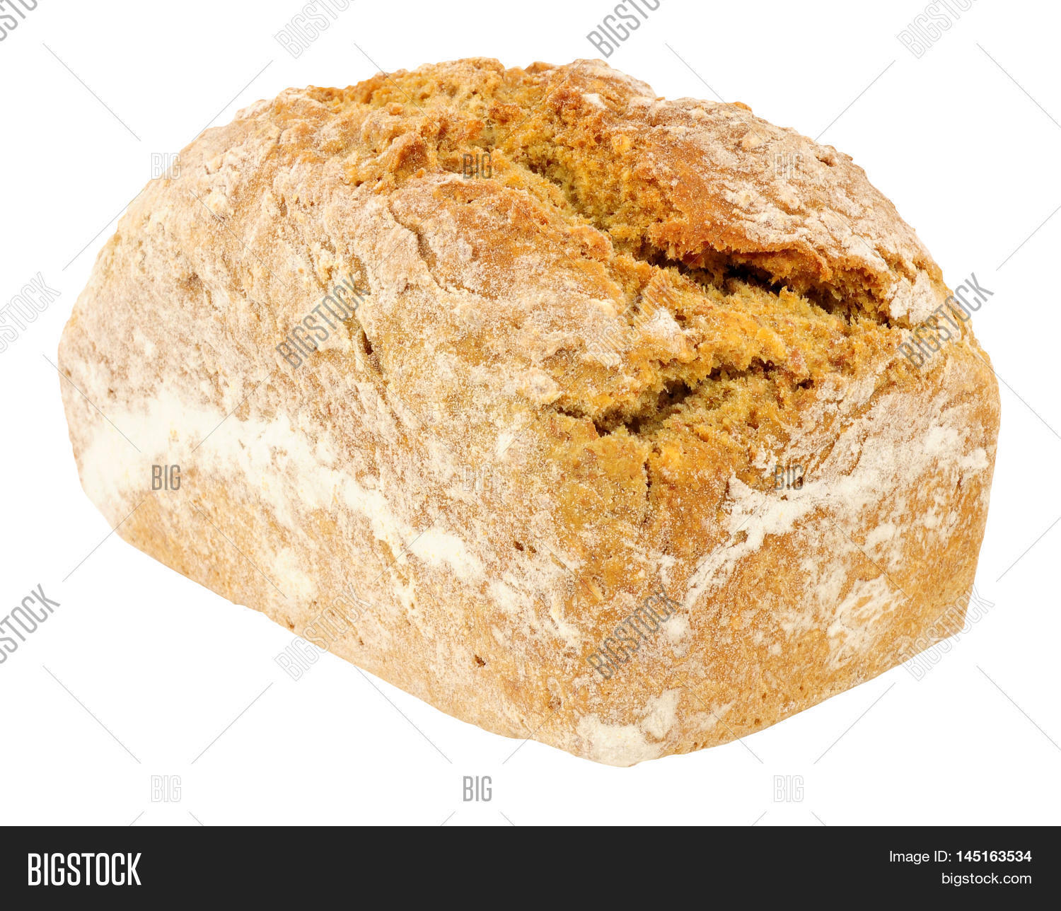 traditional irish wheaten soda bread loaf isolated on a white