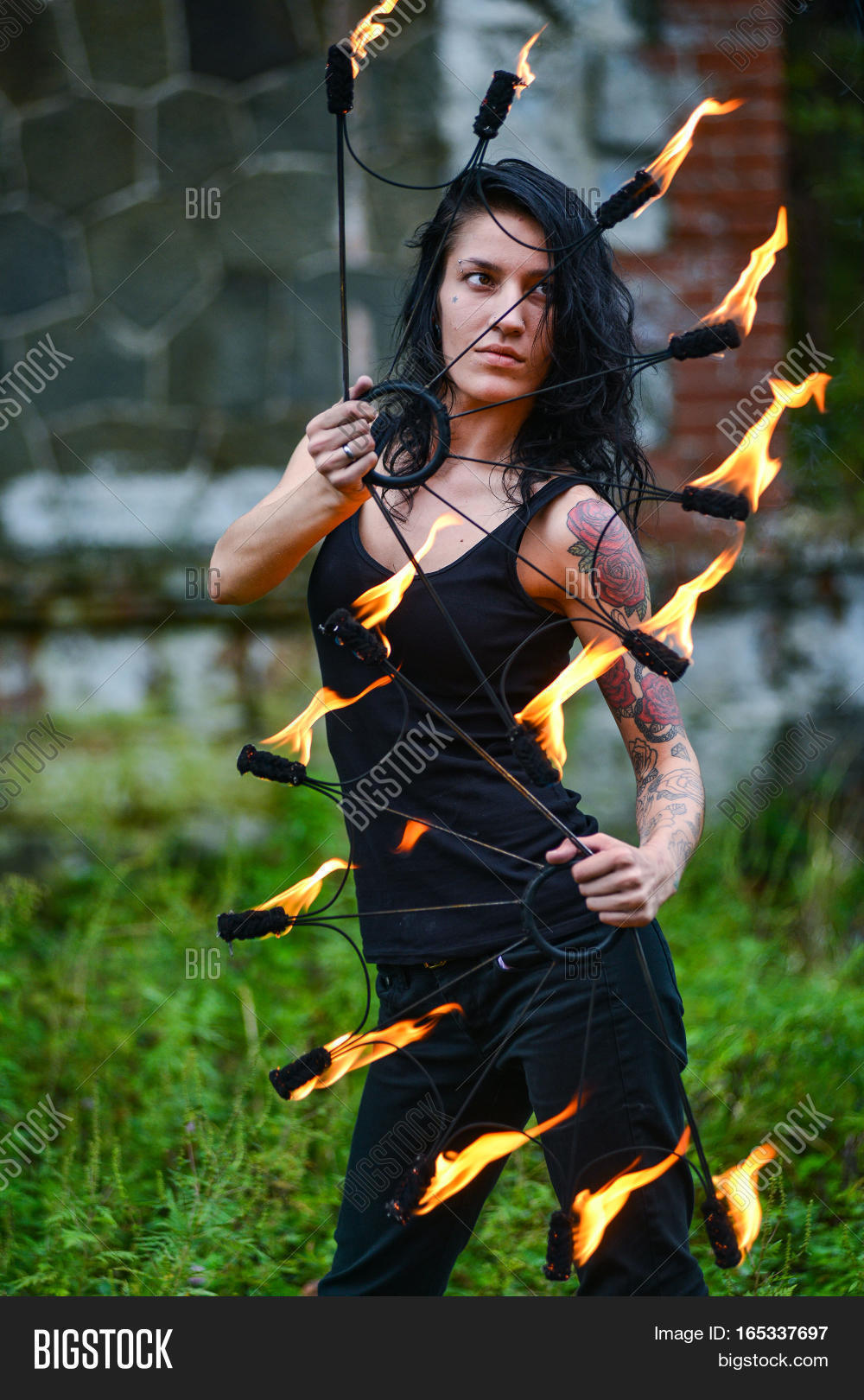 fire show on the beach in the girl 库存照片和库存图片 | bigstock