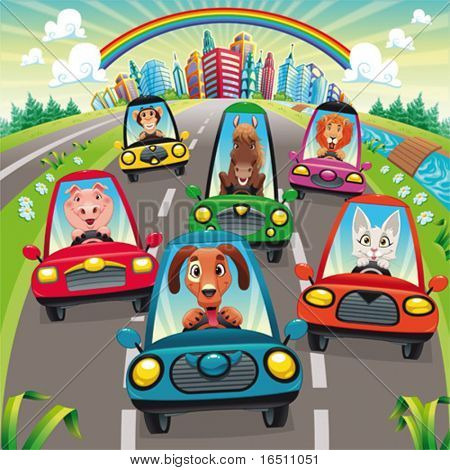 funny cartoon and vector illustration, isolated objects.