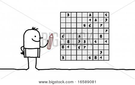 手绘卡通人物-男人 & 数独
