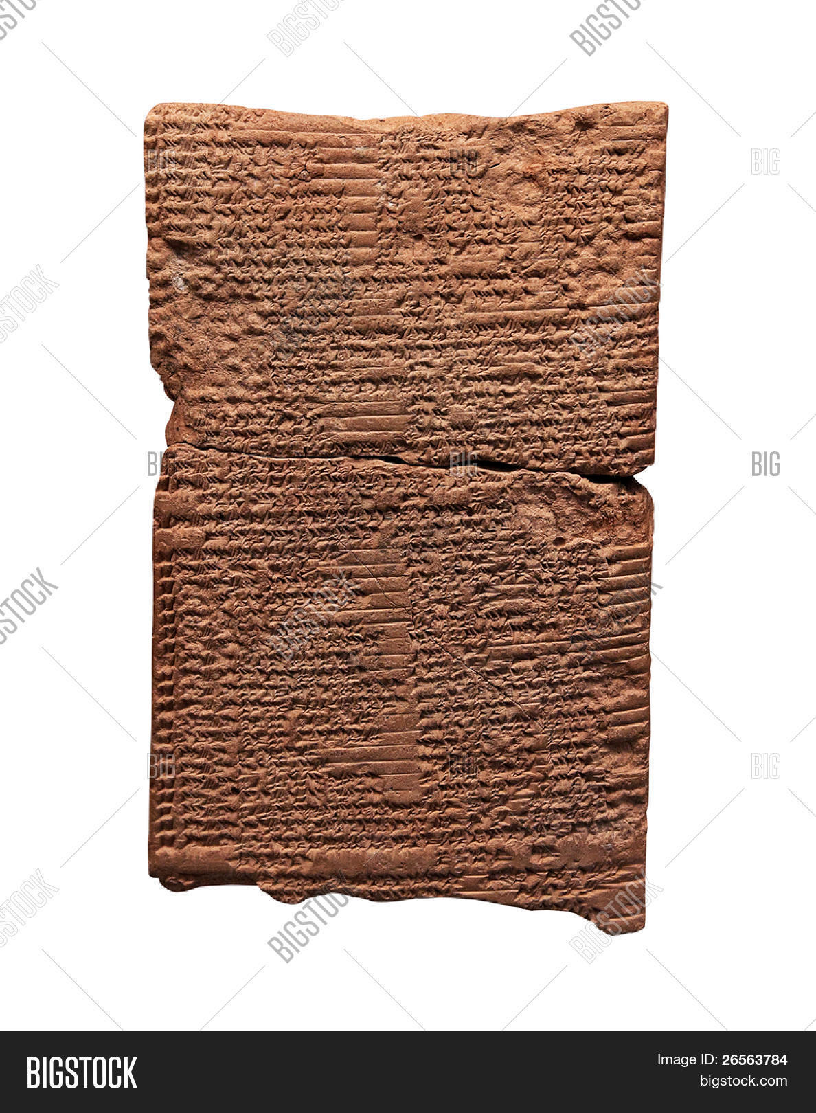 与隔离对 whi 的古代美尔或亚述文明的楔形文字泥板