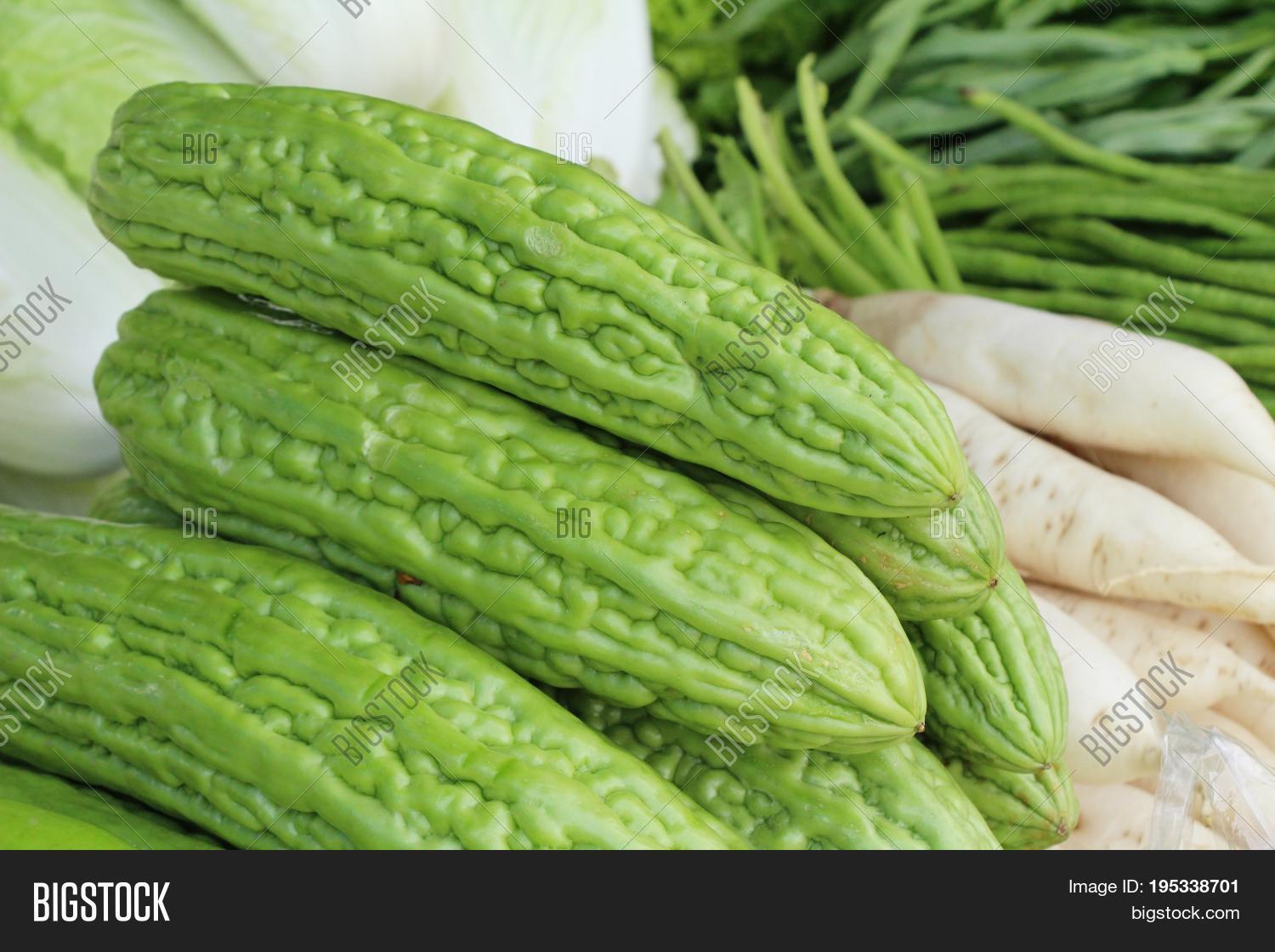 bitter melon gourd for cooking in market