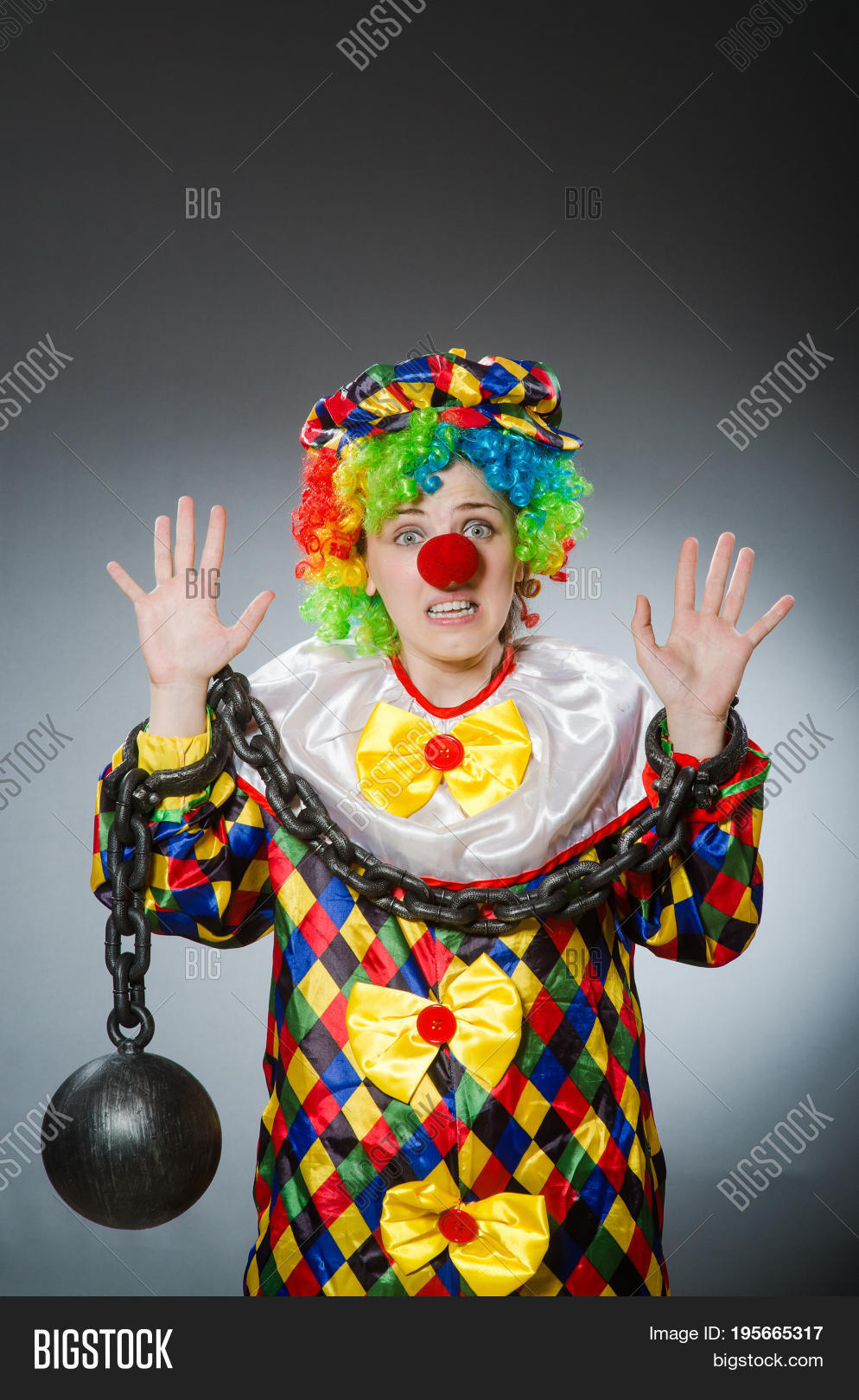 funny clown in comical concept