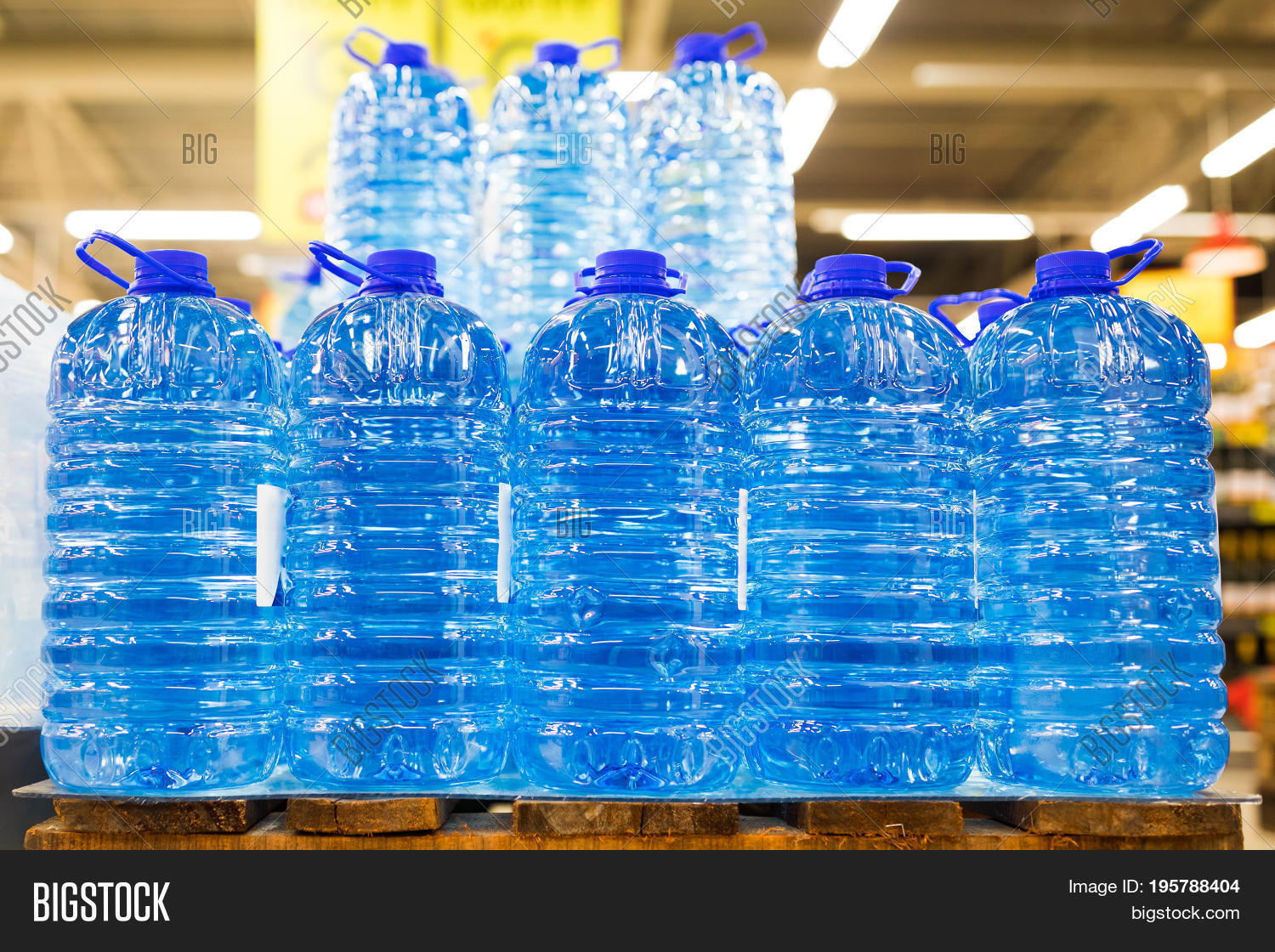 bottled still water on the palette