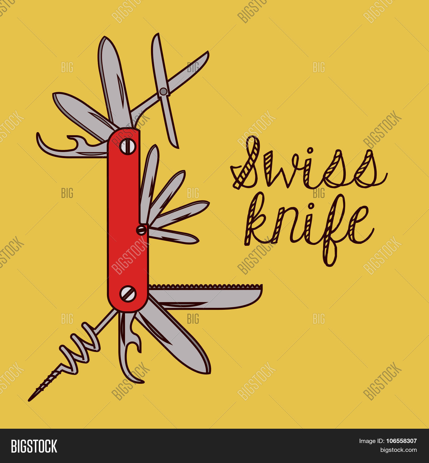 swiss army knife design, vector illustration eps10 graphic