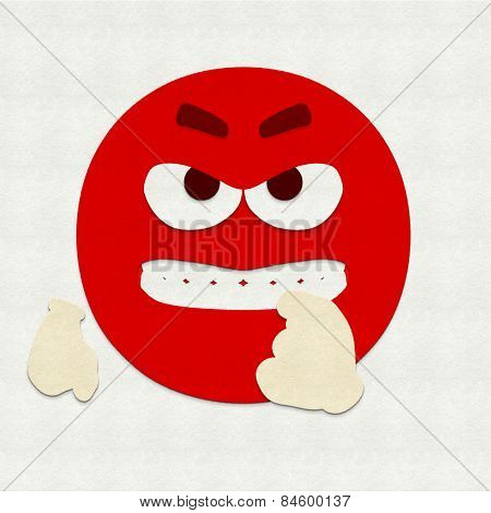 felt emoticon baring teeth