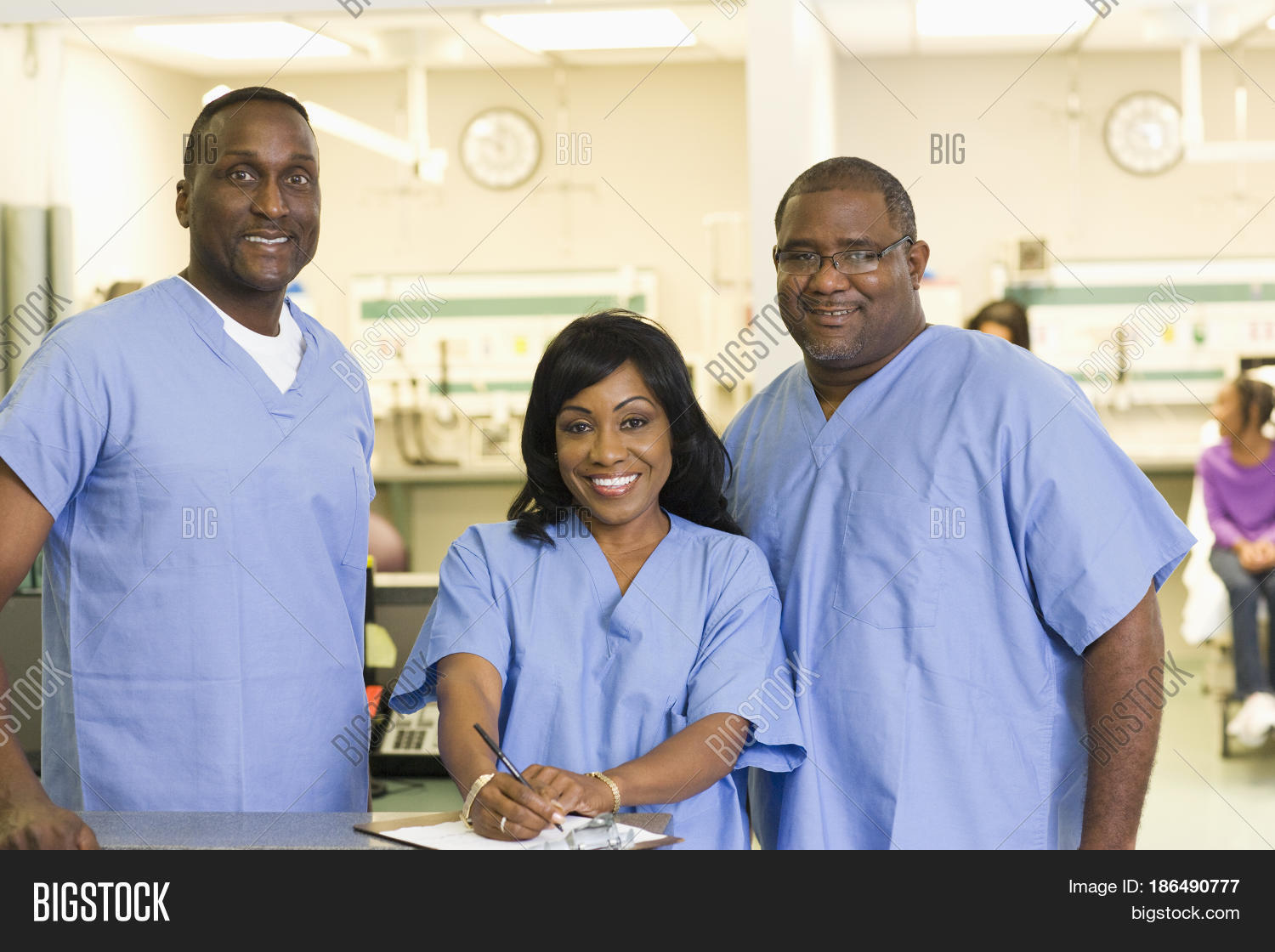 african american doctors standing together in clinic
