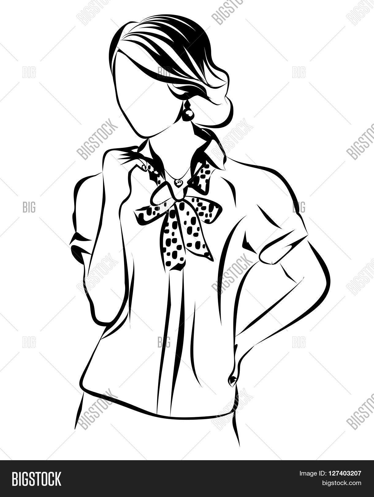business woman outline .eps 10 editable vector illustration desi