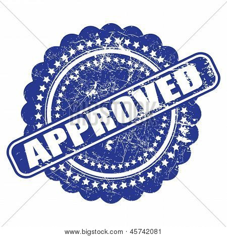 密封的 approval(quality check) grunge 向量上白色背景