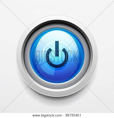 光泽电源 |启动按钮.矢量图标