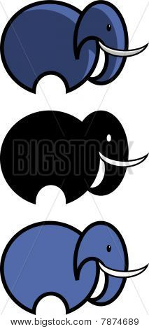 Simple Circular Elephant Illustrations : Bigstock