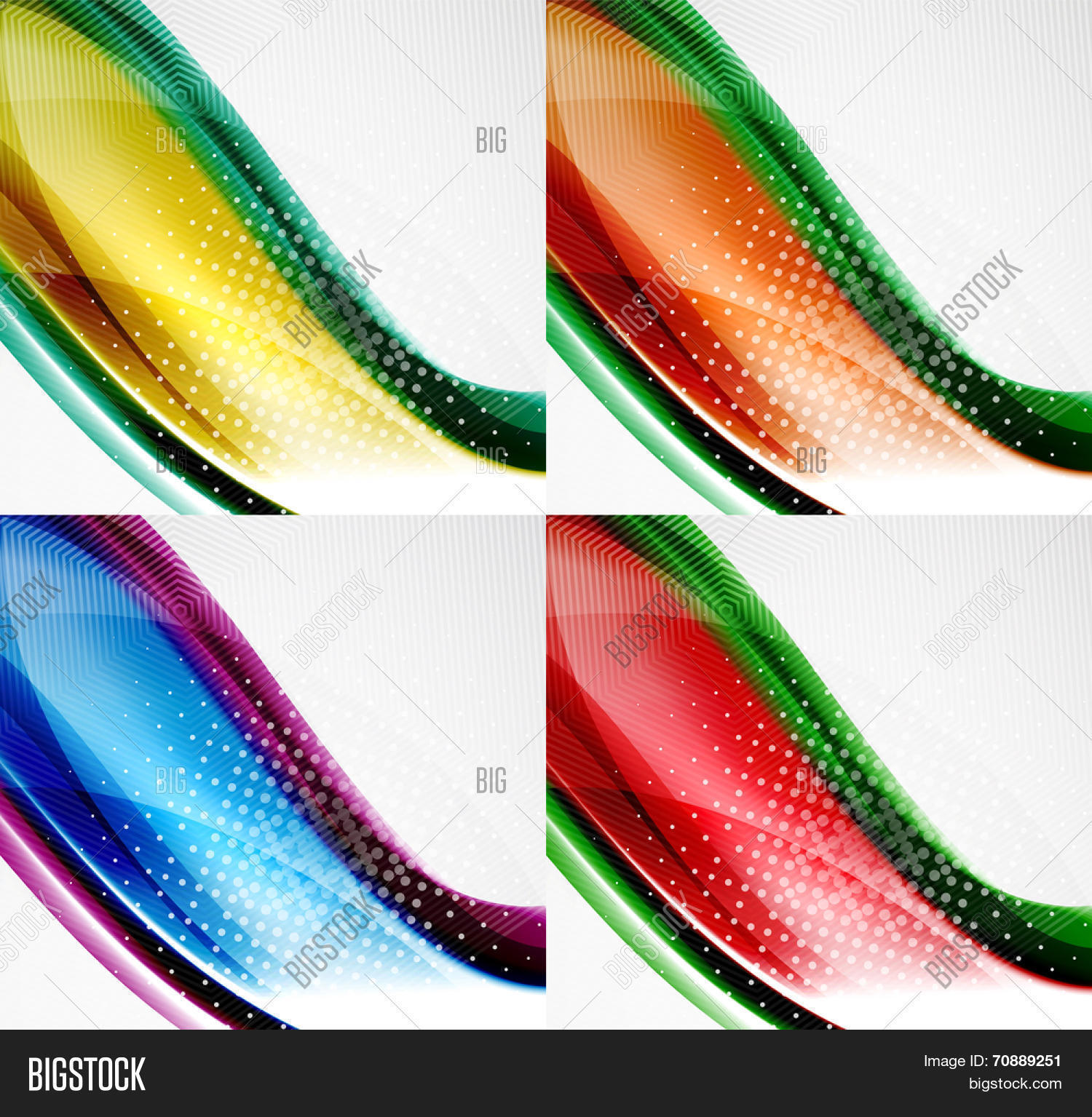 of wave layouts - 4 colorful abstract hi-tech futuristic