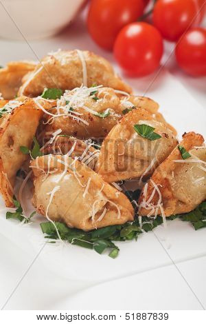 deep fried asian wonton noodles in a wrap paper