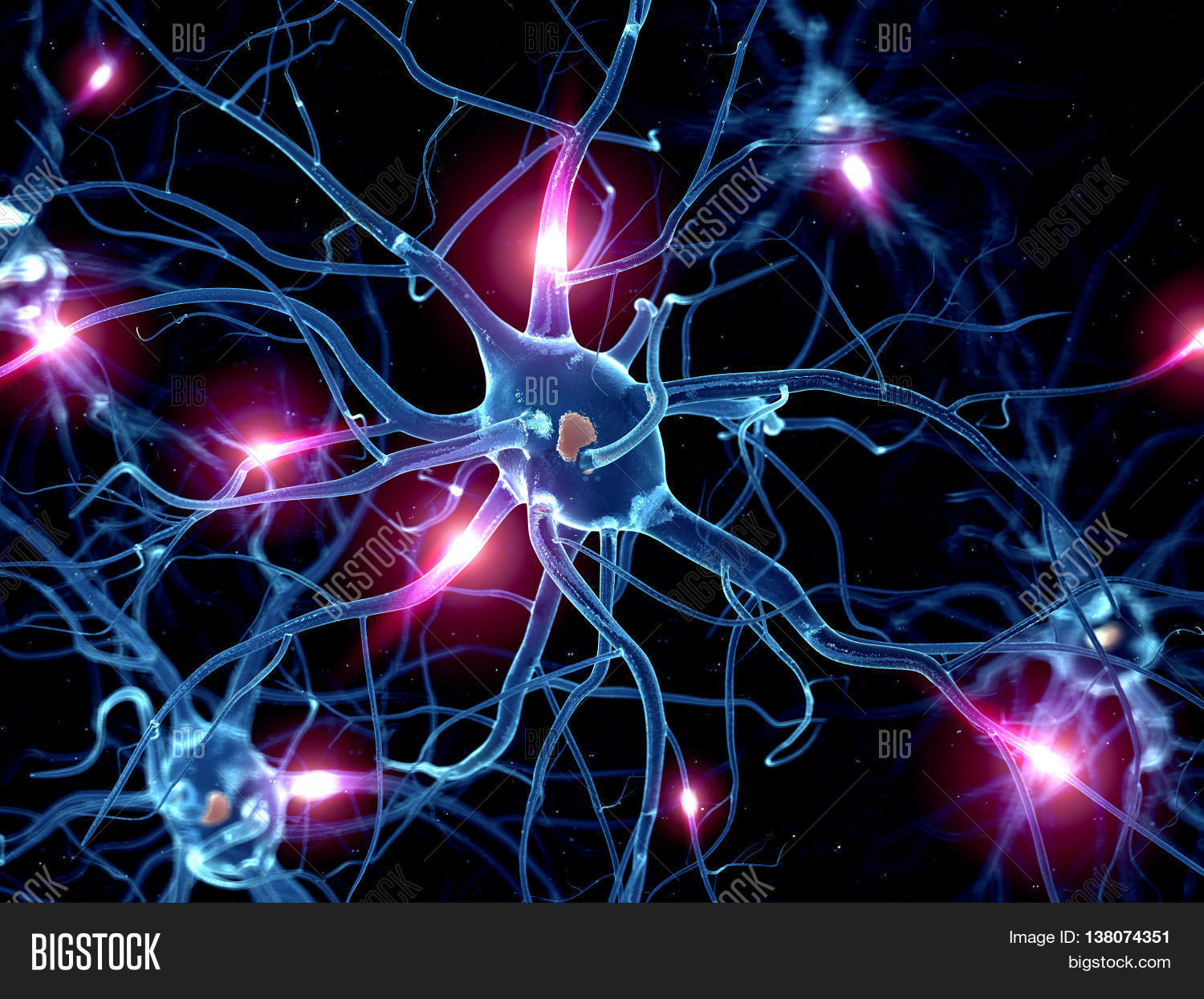 3d rendered illustration of an active nerve cell